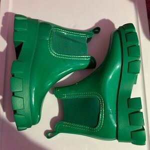 Green Chelsea Rainboots